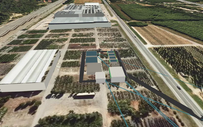 The water treatment plant of the Breda water supply: its settling basins, sand filters, clean-water tank and treatment building